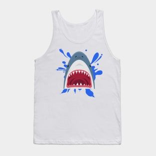 Scary Shark Design Tank Top